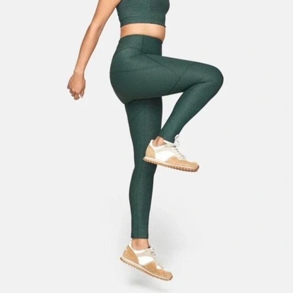 Outdoor Voices Warmup Compression Leggings 7/8 | Green | Size Medium | High Rise - Picture 2 of 7